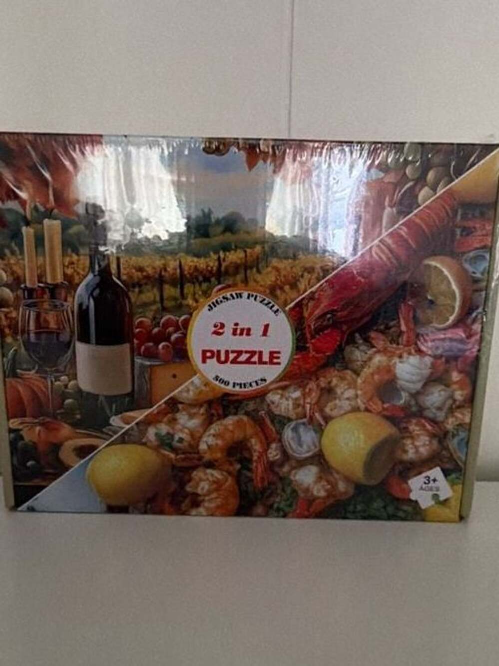 Jigsaw Puzzle 2 in 1 Wine and Food 500 Pieces